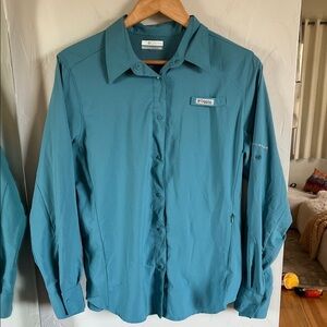 Columbia Ocean Blue Long Sleeve Shirt